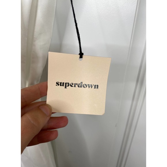 Superdown Joya Tie Front White Romper XXS NWT - Picture 4 of 7